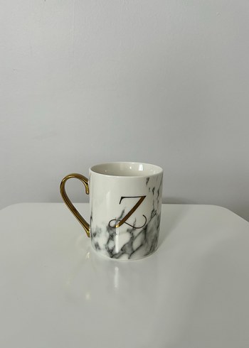 Altın saplı mermer desenli 'Z' harfli kupa - Görsel 2