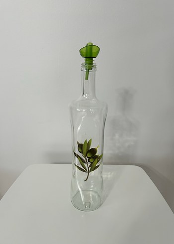 Zeytin Desenli Cam Yağlık Şişesi 1 lt - Görsel 2