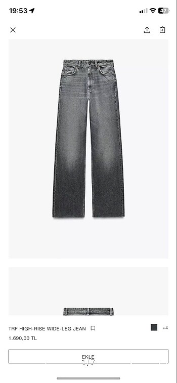 Zara TRF WIDE LEG JEAN