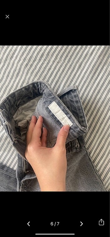 32 Beden gri Renk Zara TRF WIDE LEG JEAN