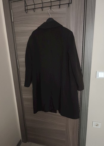 Koyu kahve Deri Detaylı Kadın Kaban - Görsel 4