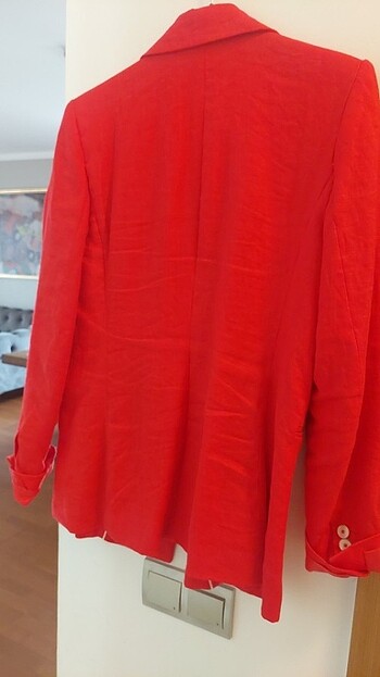 m Beden kırmızı Renk Mango keten blazer ceket