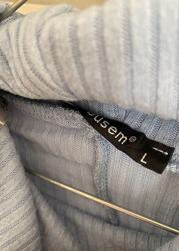 Bebe Mavisi Boğazlı Triko Kadın Kazak - Görsel 5