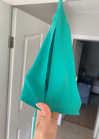 Yeşil Salaş Kısa Kollu Kadın Bluz - Görsel 2