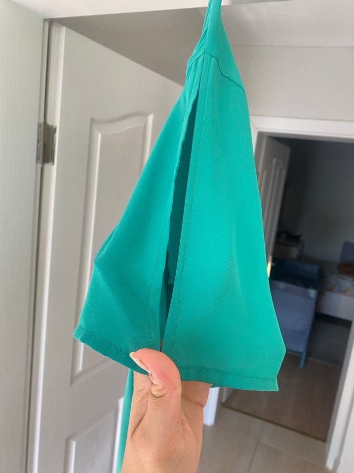 Yeşil Salaş Kısa Kollu Kadın Bluz - Görsel 2