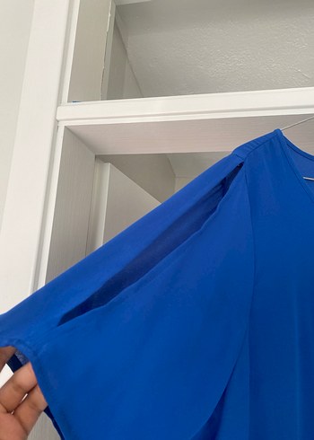 lacivert Salaş Midi Kadın Bluz - Görsel 3