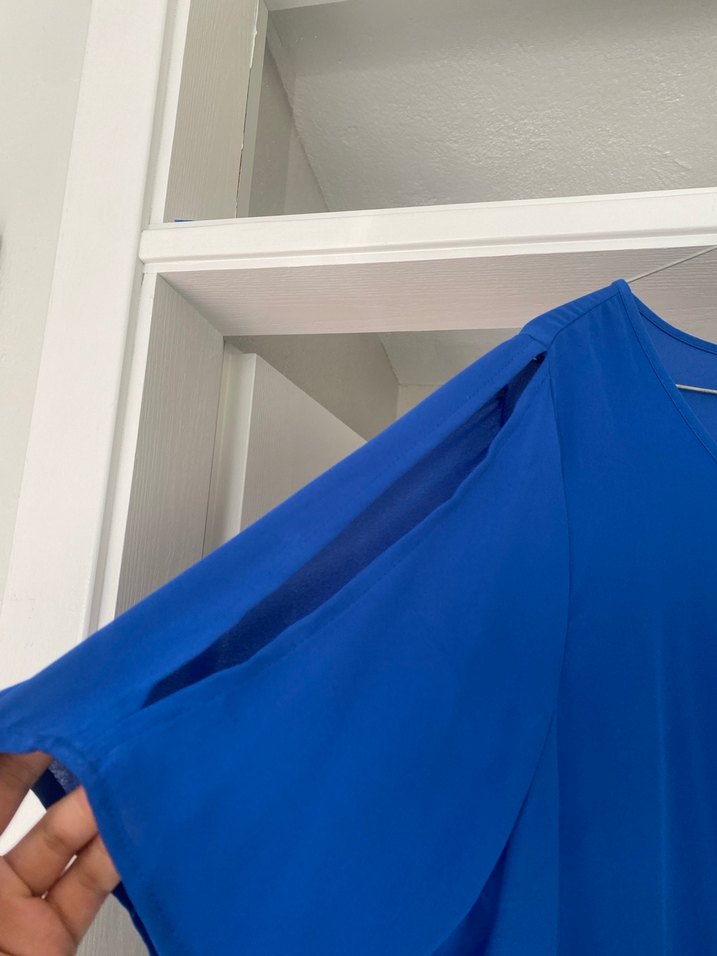 lacivert Salaş Midi Kadın Bluz - Görsel 3