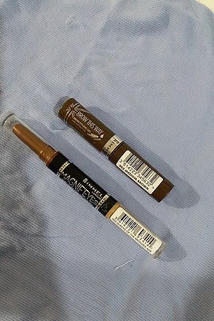 rimmel kaş rimeli (orta kahverengi) ve rimmel iki renkli kalem g