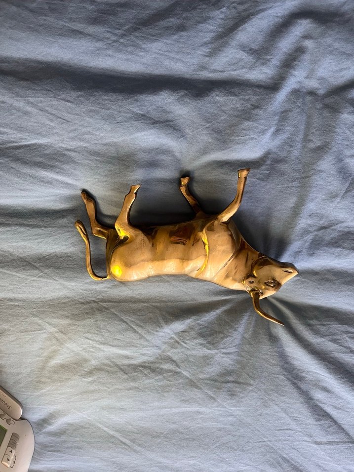 Parlak Altın Renkli Boğa Figürü - Görsel 3