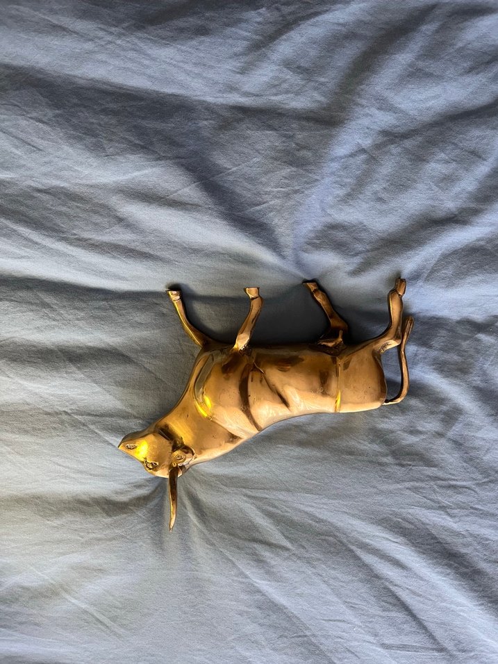 Parlak Altın Renkli Boğa Figürü - Görsel 2