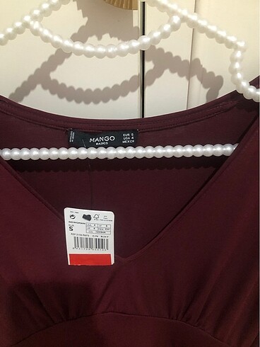 s Beden bordo Renk KADIN MANGO ELBİSE