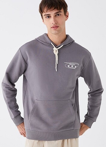 LCW Casual Uzun Kollu Baskılı Erkek Hoodie