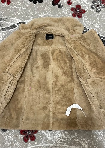 Stradivarius Kürk Detaylı Süet Kahverengi Kadın Ceket - Görsel 3