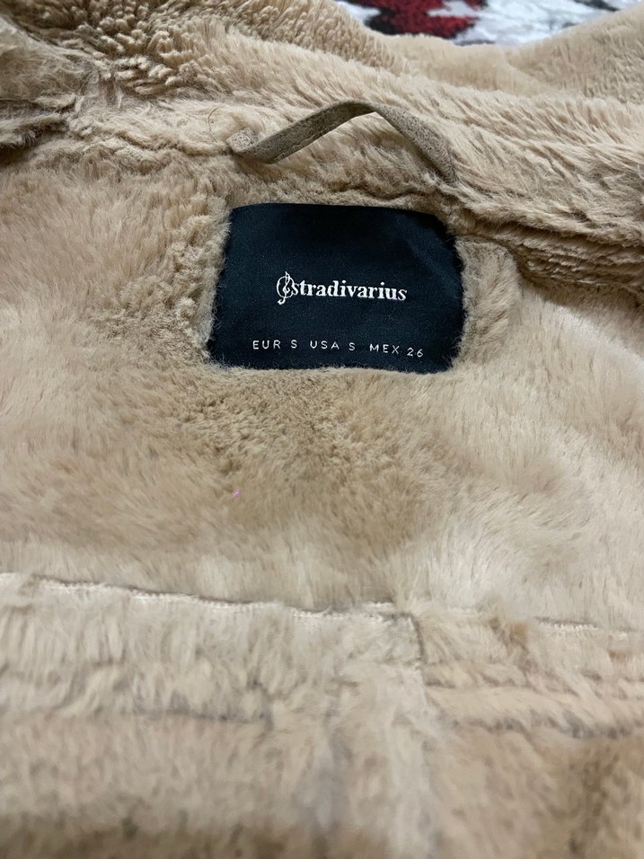 Stradivarius Kürk Detaylı Süet Kahverengi Kadın Ceket - Görsel 4