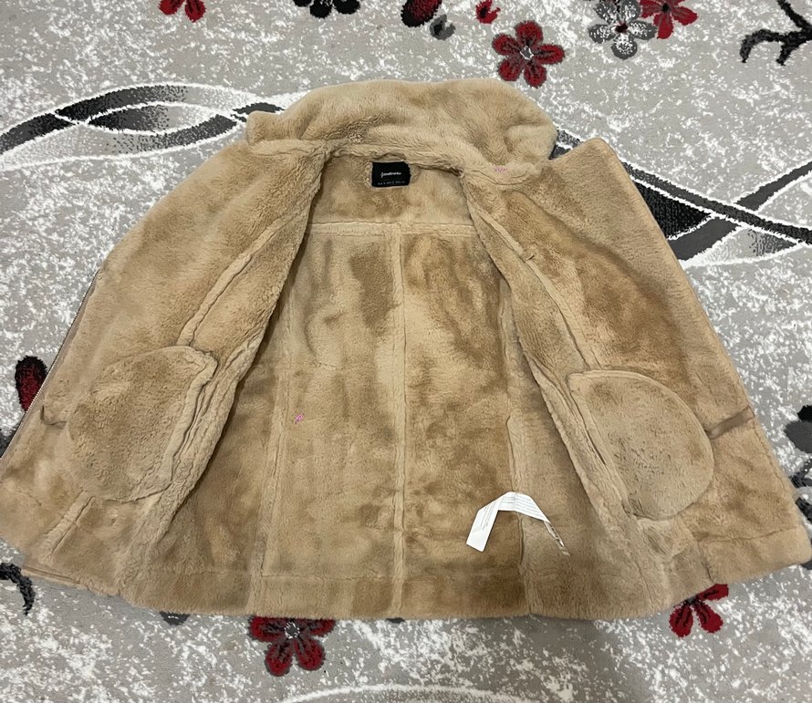 Stradivarius Kürk Detaylı Süet Kahverengi Kadın Ceket - Görsel 3