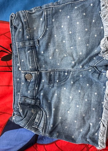 Düğmeli Puanlı Kız Kot Şort - Görsel 3