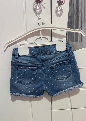 Düğmeli Puanlı Kız Kot Şort - Görsel 2