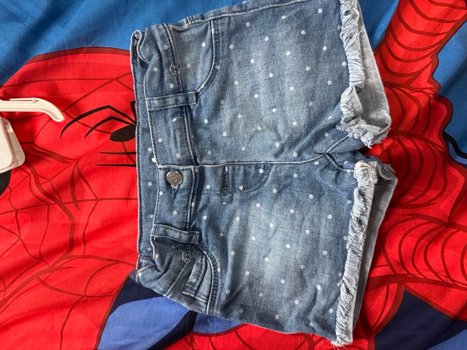 Düğmeli Puanlı Kız Kot Şort - Görsel 3