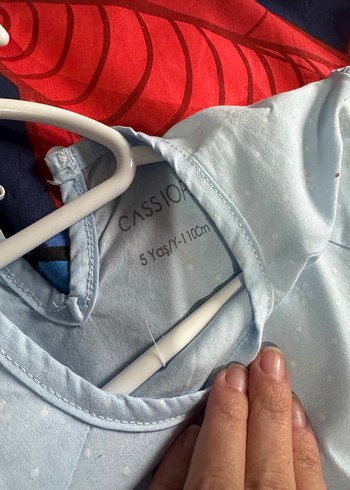 Kız Çocuk Mavi Kısa Kollu Elbise - Görsel 3