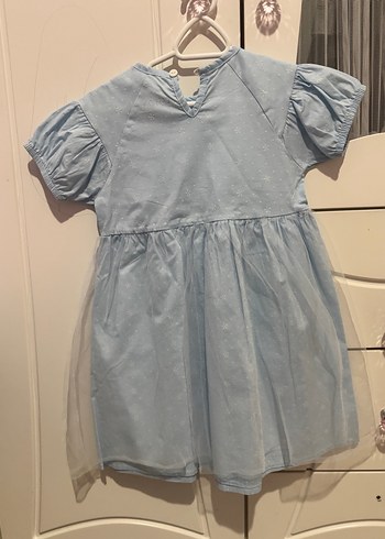 Kız Çocuk Mavi Kısa Kollu Elbise - Görsel 2