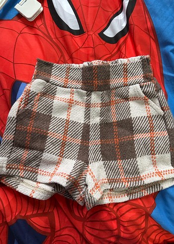 Kız Çocuk Ekose Örgü Yün Şort - Görsel 3