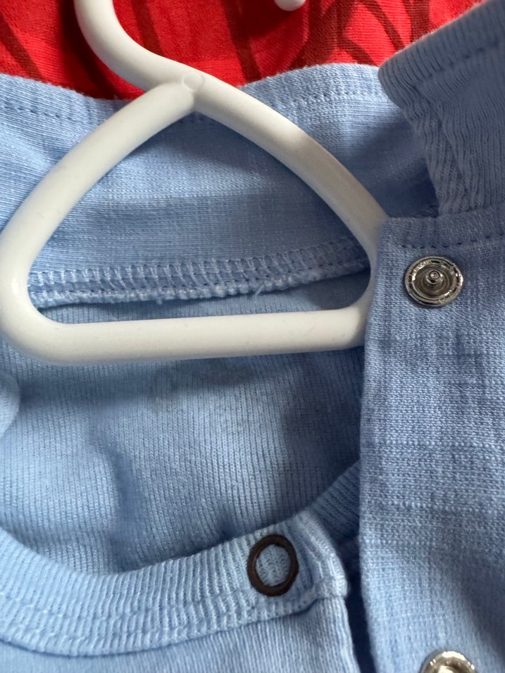 Mavi Kısa Kollu Düğmeli Bebek Body - Görsel 4