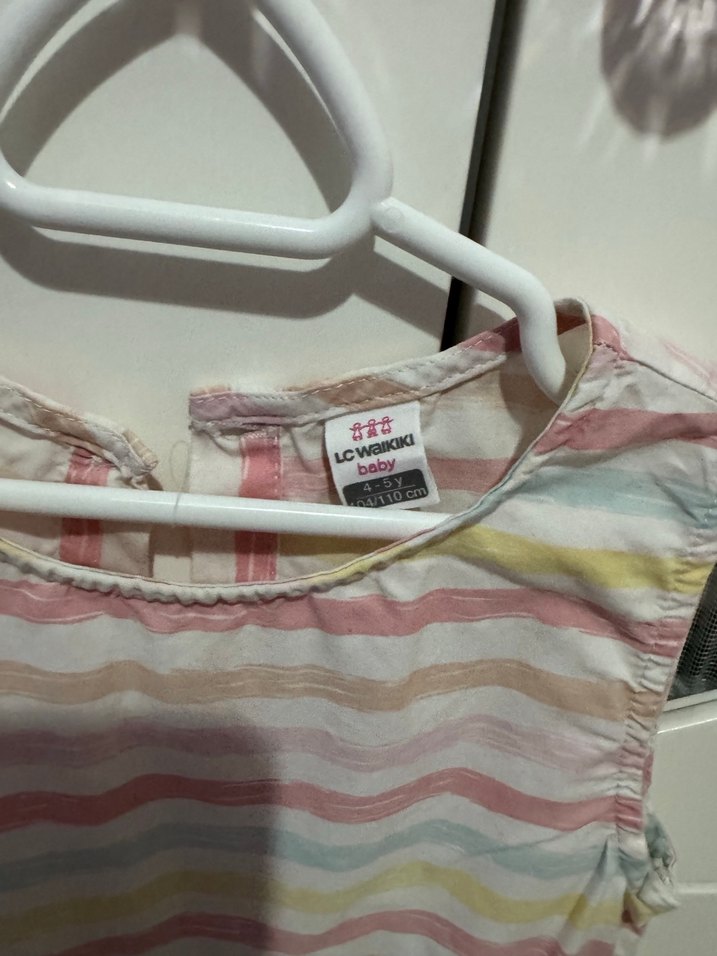 Çok Renkli Kız Çocuk Kolsuz Elbise - Görsel 3