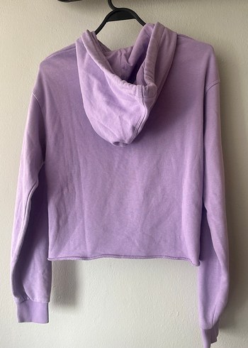 Bershka Mor Kapüşonlu Kadın Sweatshirt