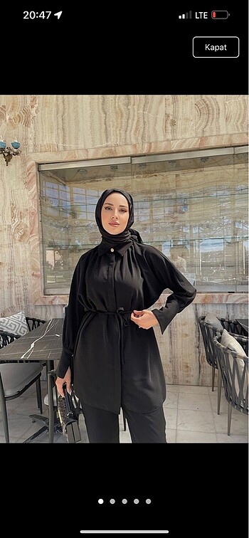 Tesettür siyah ikili takım 36 beden