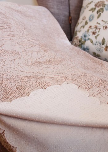 Kaydırmaz koltuk örtüsü bej - kırık beyaz tekli - Görsel 3