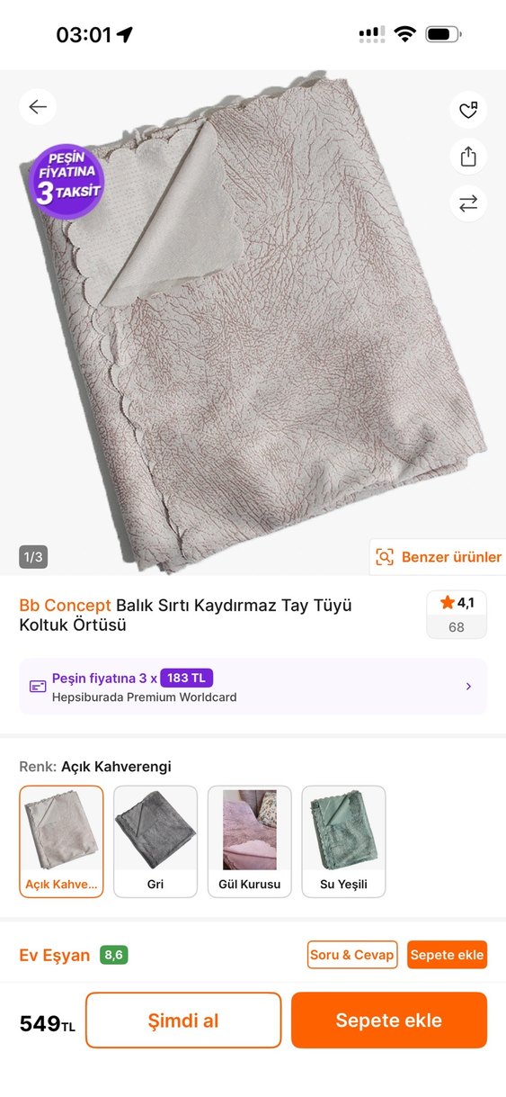 Kaydırmaz koltuk örtüsü bej - kırık beyaz tekli - Görsel 2
