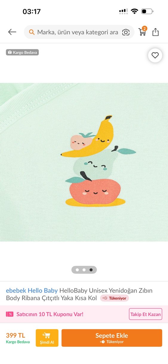 Unisex zıbın yepyeni 2 adet 3-6 ay - Görsel 3