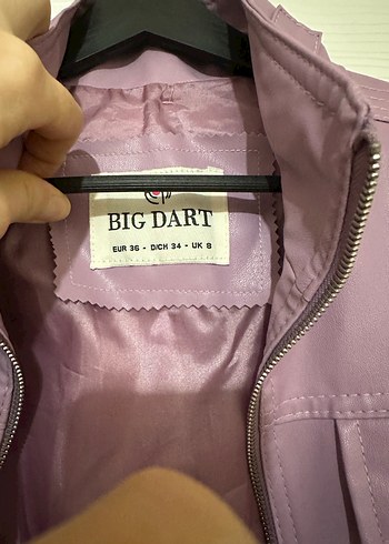 Mor Fermuarlı Deri Kadın Ceket - Görsel 4