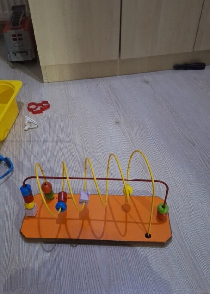 Ahsap egitici zeka koordinasyon boncuklu  eğitici labirent - Görsel 2