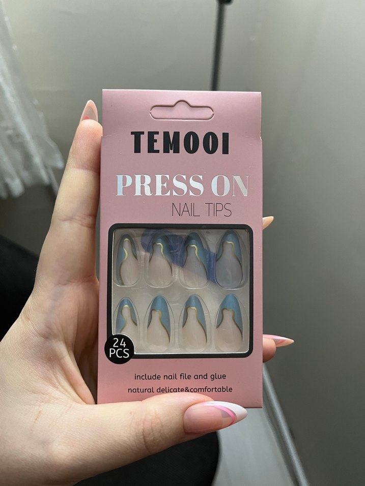 Pastel Mavi Press On Tırnak Uçları 24'lü - Görsel 2