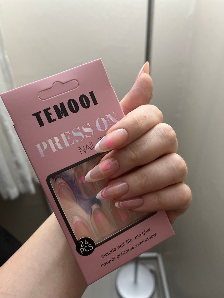 Temooi Pembe Takma Tırnak Seti - Görsel 5