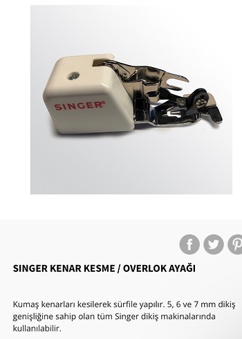 Singer kenar kesme overlok ayağı - Görsel 8
