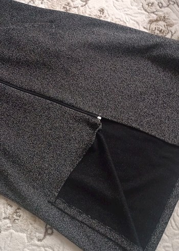 Gri Uzun Fermuarlı Kadın trenckot - Görsel 3