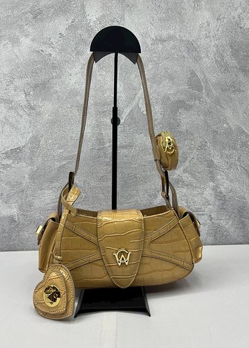 Beyaz Deri Yılan Desenli Kadın Çanta - Görsel 8