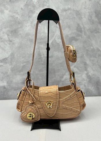 Beyaz Deri Yılan Desenli Kadın Çanta - Görsel 7