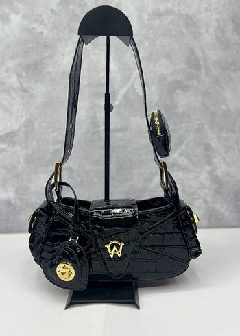 Beyaz Deri Yılan Desenli Kadın Çanta - Görsel 2