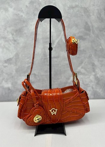 Beyaz Deri Yılan Desenli Kadın Çanta - Görsel 4