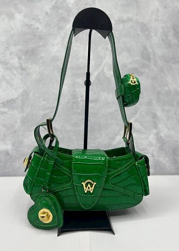 Beyaz Deri Yılan Desenli Kadın Çanta - Görsel 6