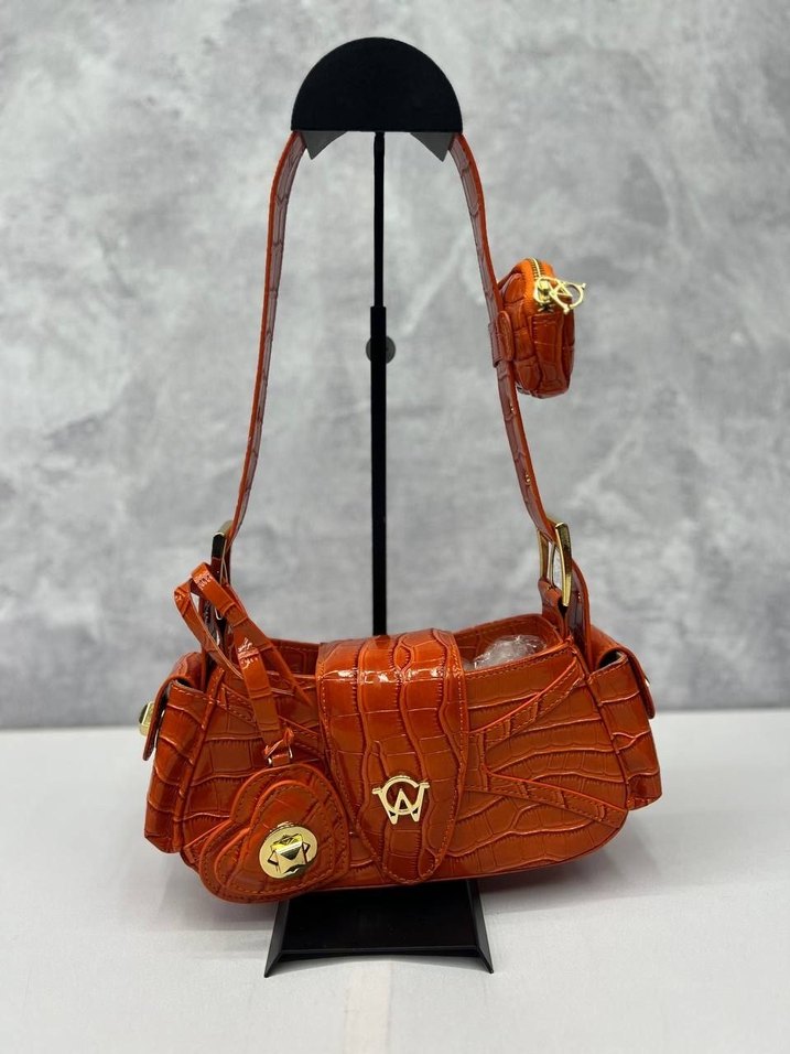 Beyaz Deri Yılan Desenli Kadın Çanta - Görsel 4