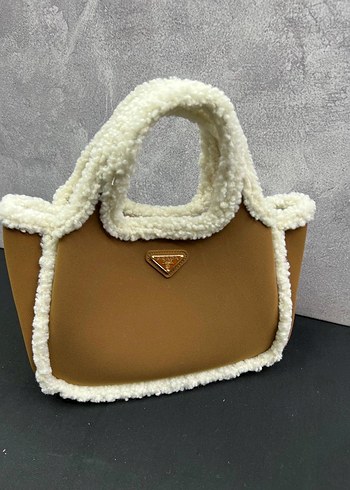 Kahverengi Kürklü Kadın El Çantası - Görsel 2