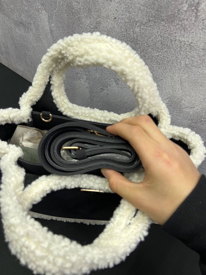 Kahverengi Kürklü Kadın El Çantası - Görsel 5