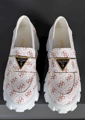 Beyaz Baskılı Kadın Platformlu Sneakers - Görsel 2