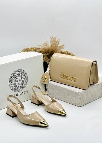 Klasik Şıklık Kahverengi Deri Kadın Çanta ve ayakkabı - Görsel 4