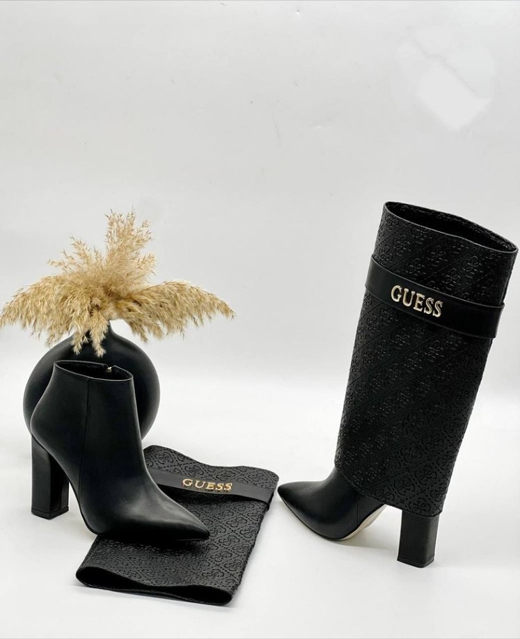 Kahverengi Deri Diz Üstü Stiletto Çizme - Görsel 4