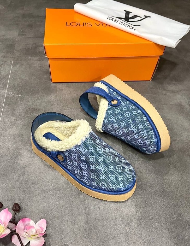 Kahverengi Kürklü Kadın Dolgu Topuk Terlik - Görsel 5